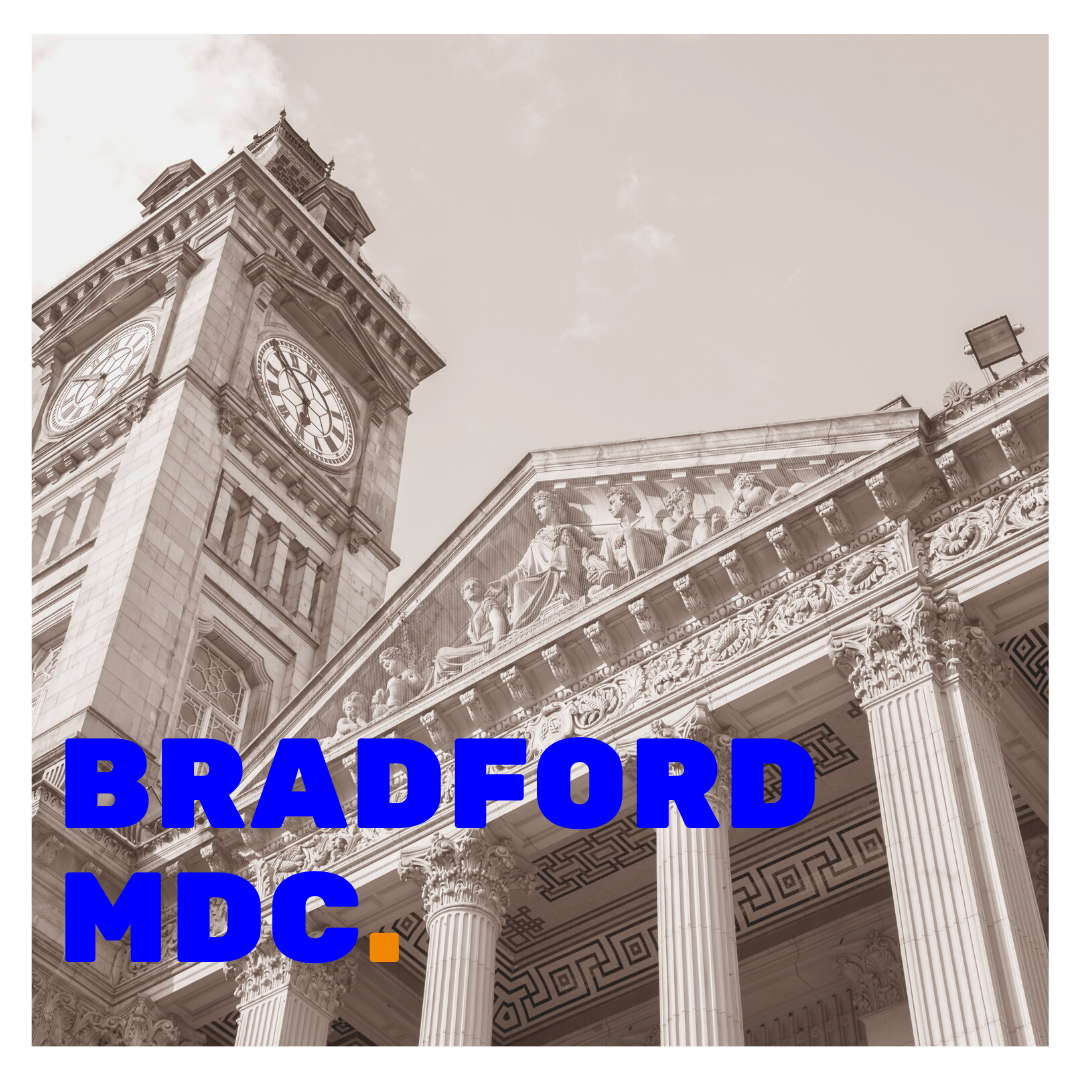 Bradford MDC superimposed on a picture of the Council building
