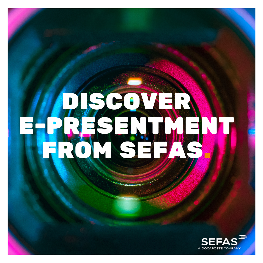 Graphic with the words discover e-presentment from Sefas