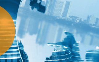 Cloud Financial Management a depiction of the Cloud surrounding a major City.