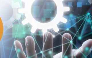 Automation picture showing a hand and a cog floating above it.