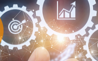 How to connect with your customers using CCM showing a graphic of 5 cogs depicting different areasof customer connection.