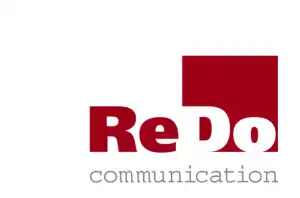Logo in Red and White of ReDo communication