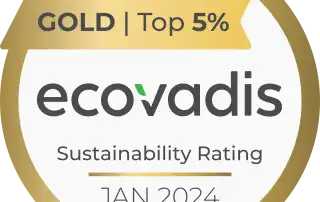 An image of an EcoVadis Gold Medal for Sustainability